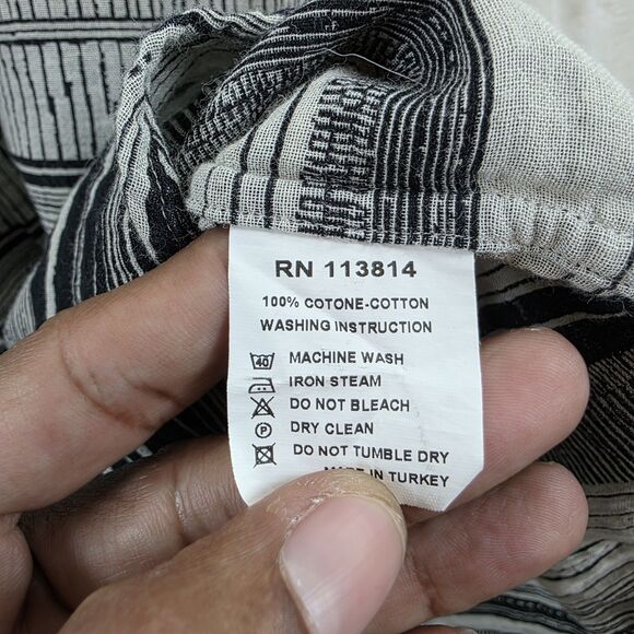 Billy Reid Men's Gray Black Geometric Short Sleeve 100% Cotton Size XL - Picture 4 of 9